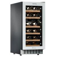 Винный шкаф Meyvel MV28NH-KWT2  с белой рамой и скрытой ручкой под столешницу